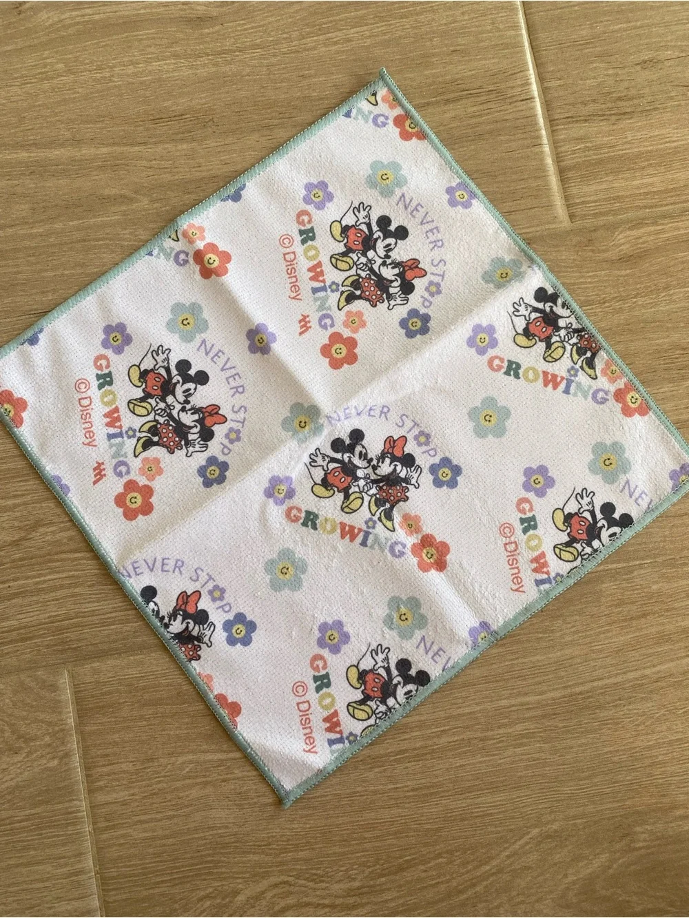 Disney Kids Floral Minnie Microfiber Wash Cloth - White with Pastel Flowers